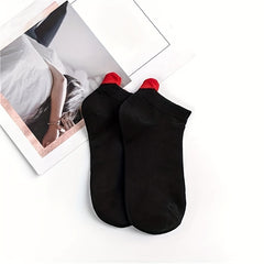 6 Pairs Heart Pattern Socks Low Cut Ankle Socks Women's Stockings
