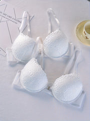 2 Pcs Front Buckle Push Up Bra Comfy & Breathable Women's Lingerie