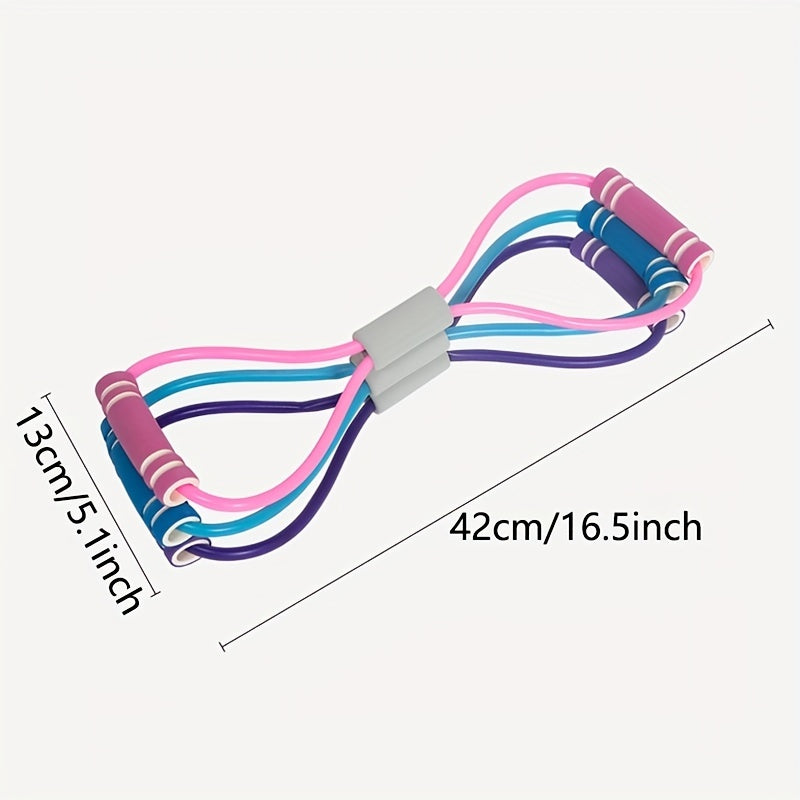 Yoga 8-Char Stretch Puller Elastic Resistance Rope For Chest Expansion