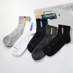 5 Pairs Men's Breathable Cotton Ankle Socks for Sports