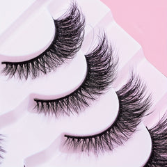7 Pairs 3D Effect False Eyelashes Natural Look Fishtail End Eye Elongated Lashes