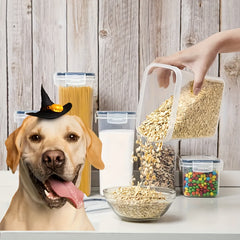 10pcs Pet Food Storage Containers Airtight BPA Dog Food Containers with Labels