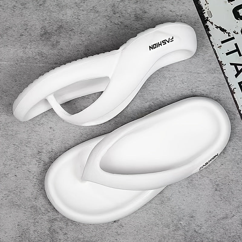 Men's Letter Print Thong Sandals Casual Non Slip Flip-flops