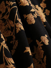 Floral Print Ruffle Sleeve Bow Knot Dress
