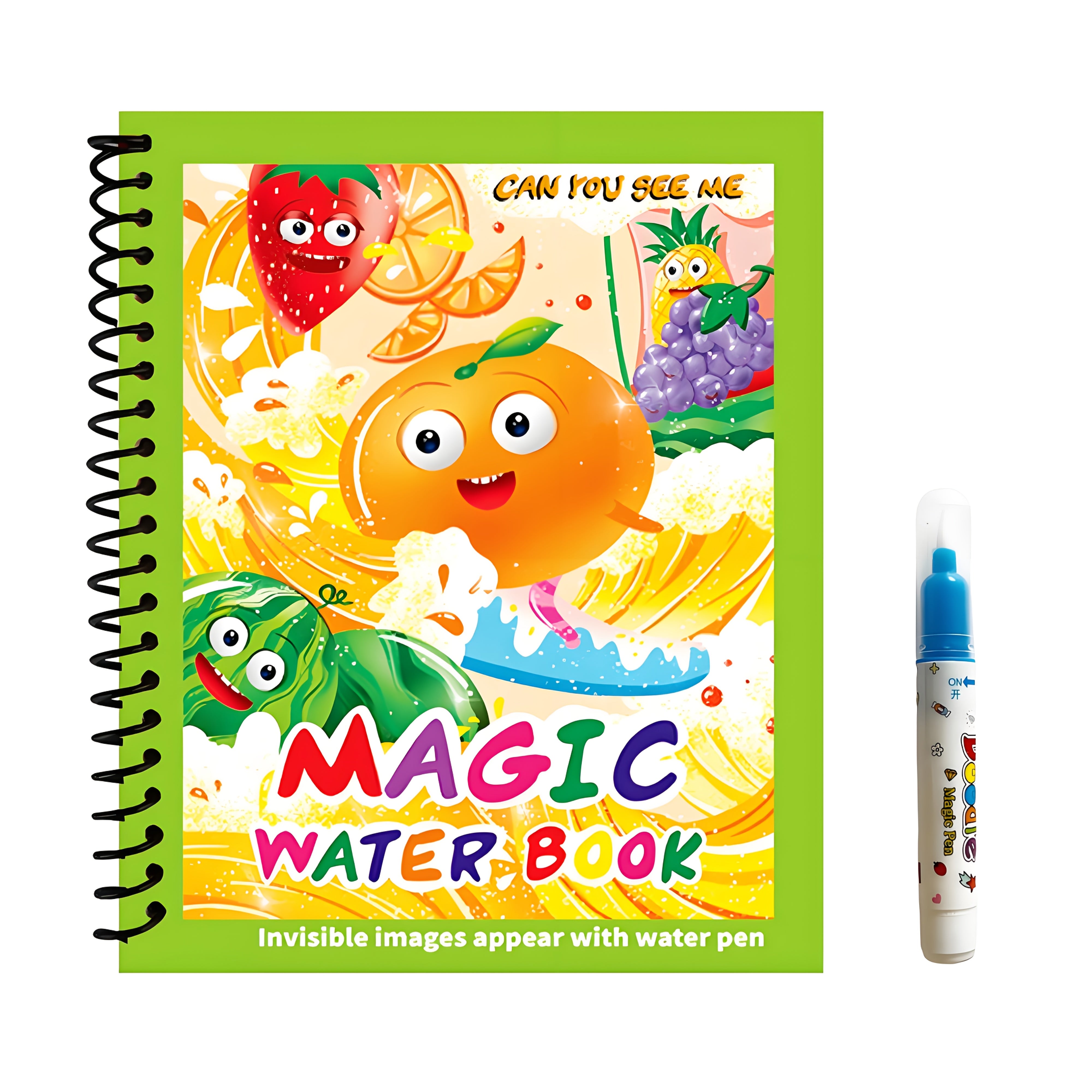 4pcs Reusable Water Coloring Books w/ Pens Animals & Sea Life Themes