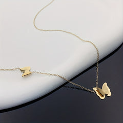 1pc Stainless Steel Butterfly Necklace Birthday Christmas