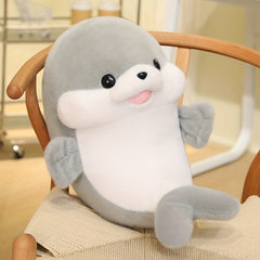 Adorable Seal Plush Toy in Lying Position Soft Plush Fabric 3 Colors
