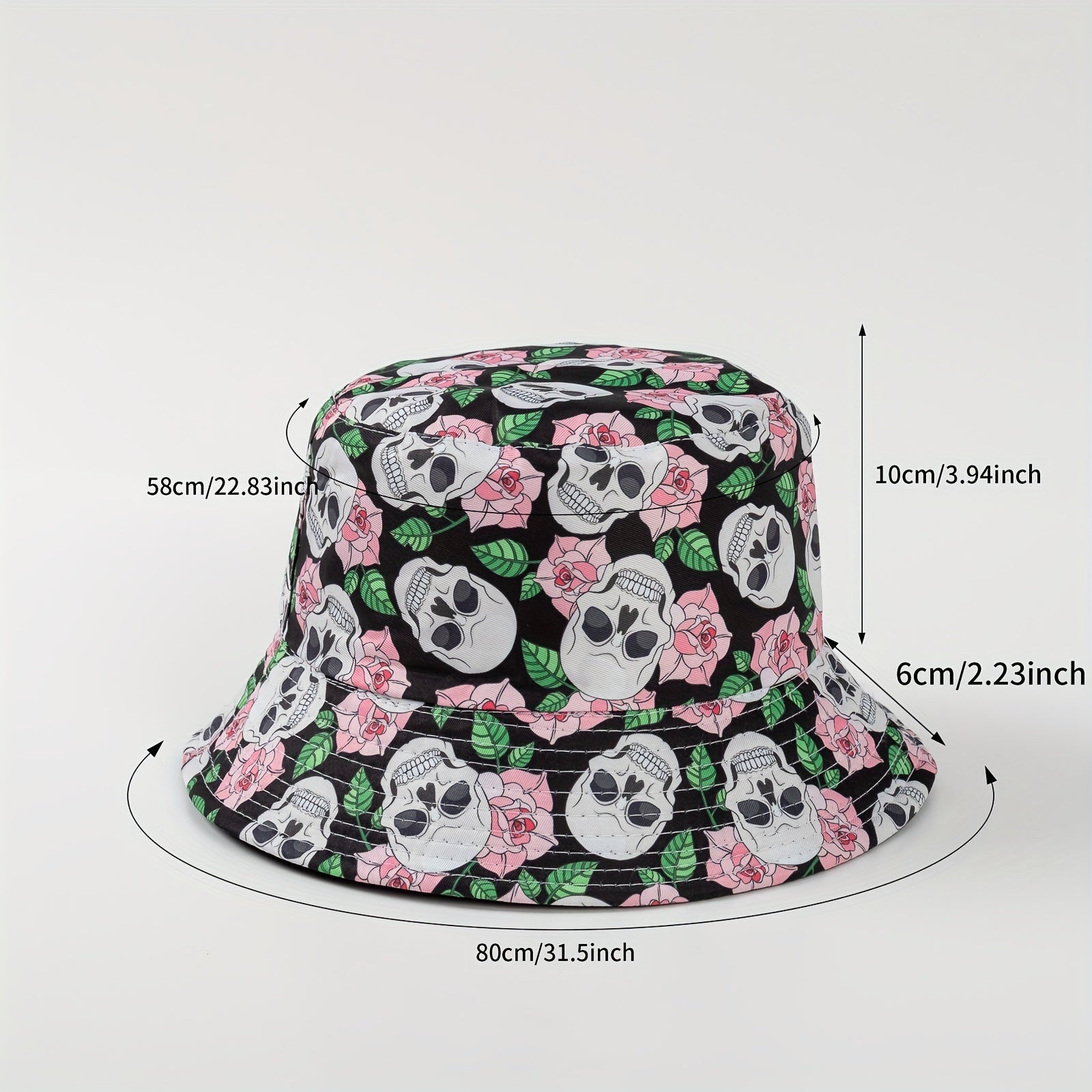 Vintage Print Bucket Hat Casual Sunscreen Basin Hat Hip Hop