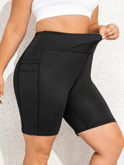 Sports Shorts Solid Pipping High Rise High Stretch Skinny Shorts