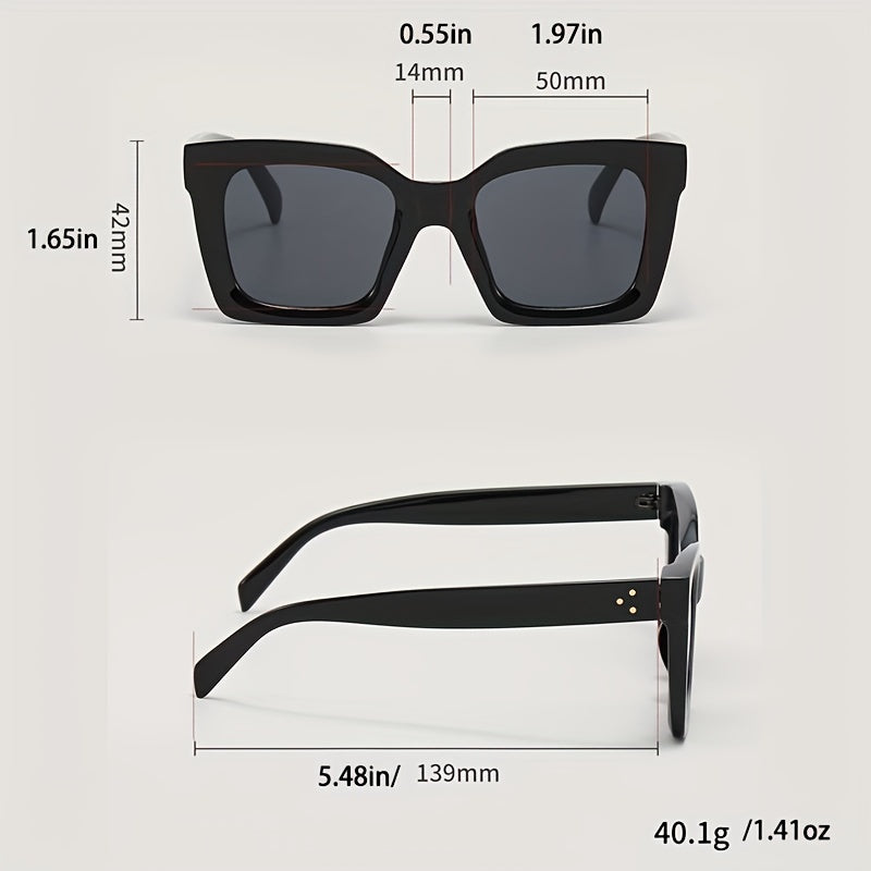 Retro Square Rivet Sunglasses UV400 Sun Shades for Driving