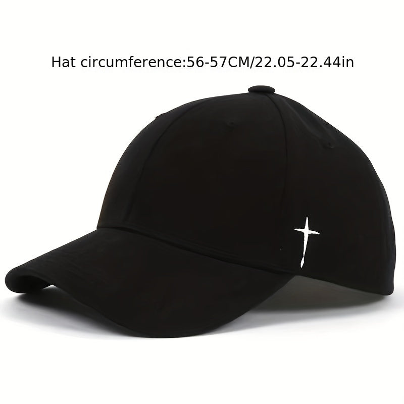 Cross Embroidery Baseball Cap Lightweight Sun Hat Unisex Adjustable Dad Hats
