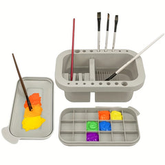 Zoylofg Wash Pen Bucket With Pen Holder & Painting Palette Lid
