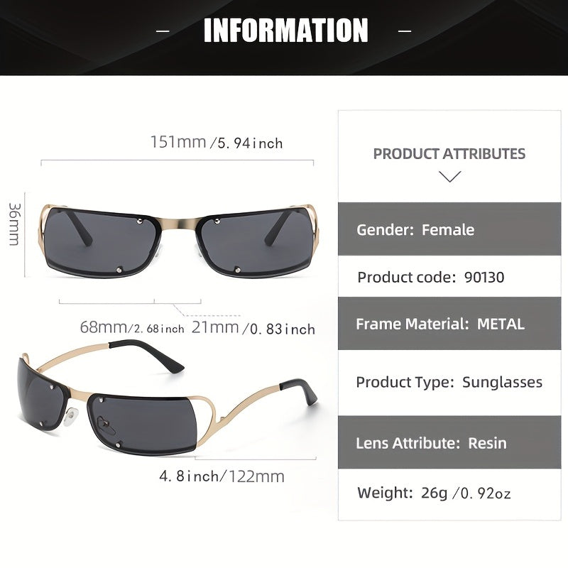 Y2K Wrap Around Hollow Sunglasses Cyberpunk Gradient Glasses UV400