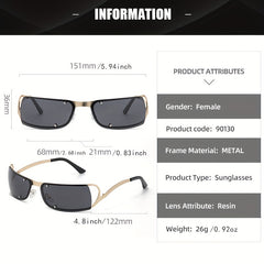 Y2K Wrap Around Hollow Sunglasses Cyberpunk Gradient Glasses UV400