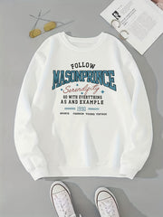 Letter Print Pullover Sweatshirt for Women