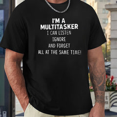 Funny Multitasker Pattern Print Men's T-shirt