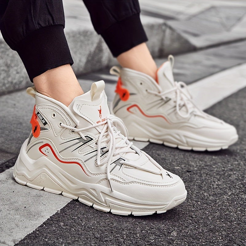 Men's Vintage Basketball Shoes Non Slip Lace Up Sneakers