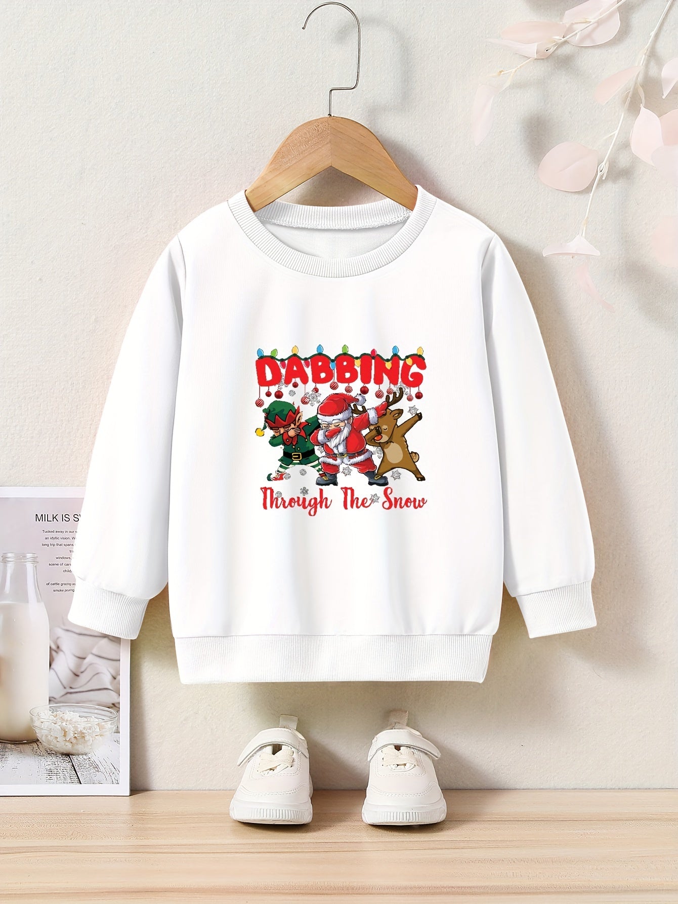 Dabbing Through The Snow Santa Sweatshirt Kids Christmas Halloween