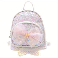 Mermaid Sequin Bow Kindergarten Shoulder Bag Girls Boys Backpack