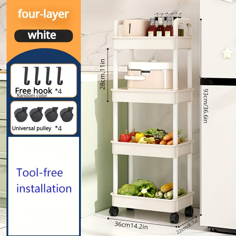 Multifunctional Floor Layer Small Storage Strolley Kitchen