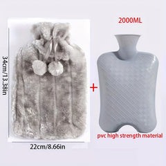 Hot Water Bag With Plush Cover PVC Hand Warmer Christmas Gift
