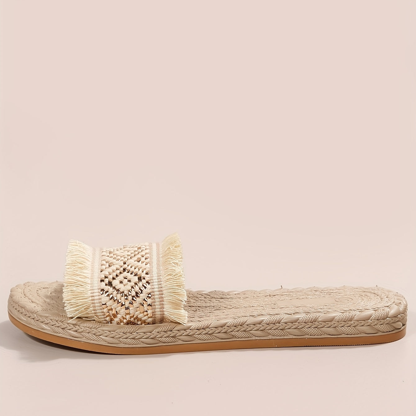 Women's Straw Beach Slippers Breathable Outdoor Slippers