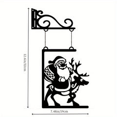 Wall Metal Santa Claus Decoration Craft Indoor Outdoor Garden Gift