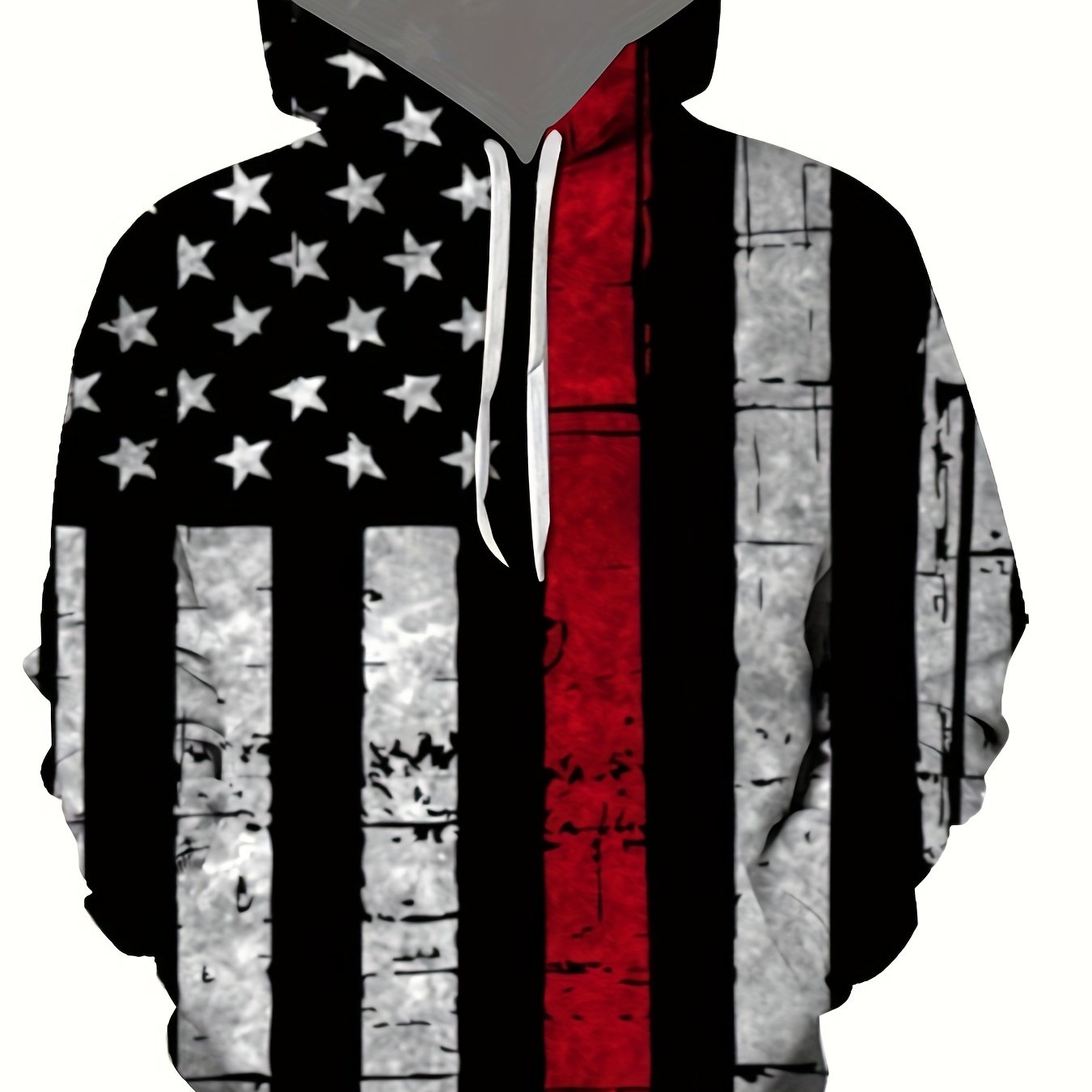 American Flag Print Hoodie Men's Casual Graphic Hooded Sweatshirt
