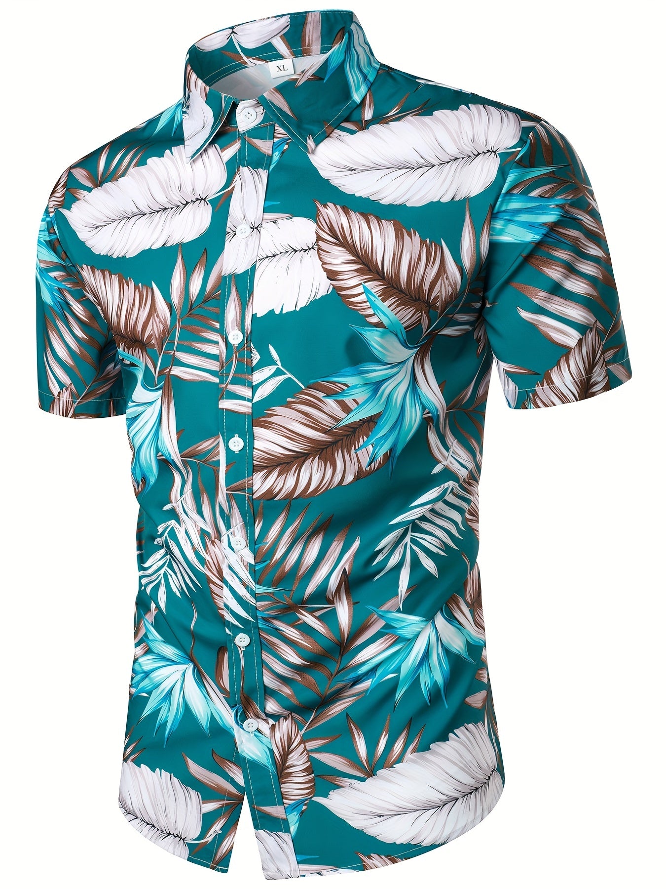 Men's Plant Pattern Short Sleeve T-shirt For Summer