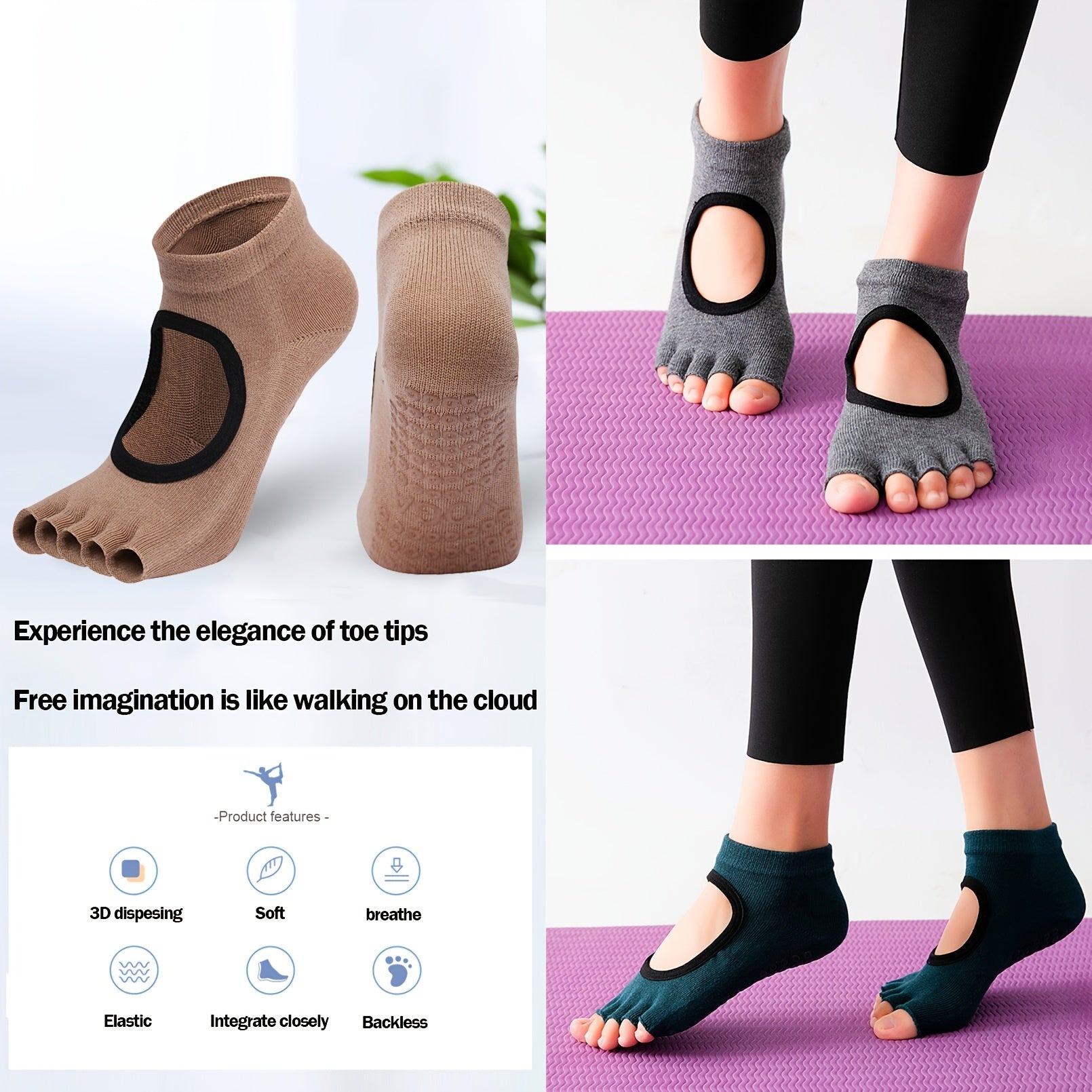 Women's Non Slip Yoga Socks for Fitness Pilates Barre