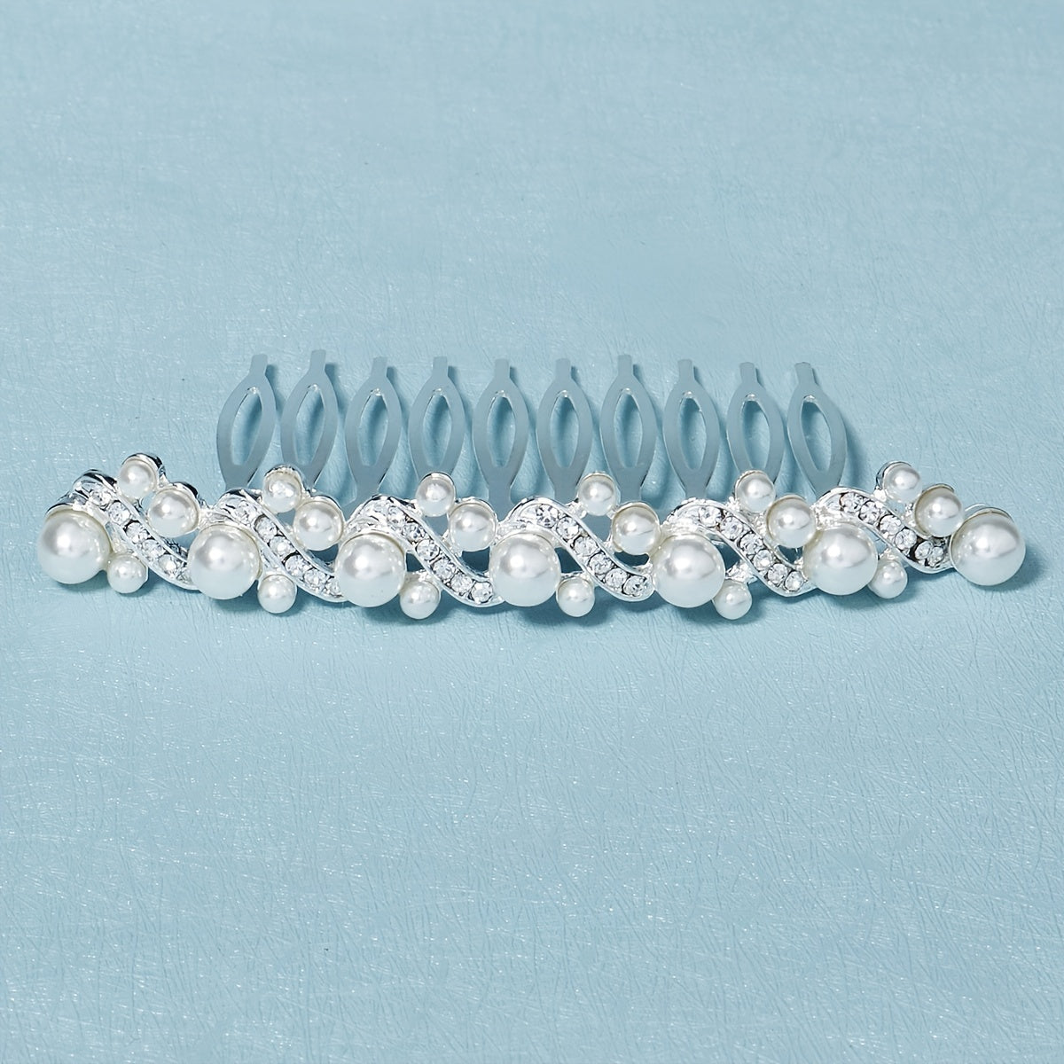 Pearl Hair Comb Silver Hairpin Tiara Wedding Birthday Cosplay