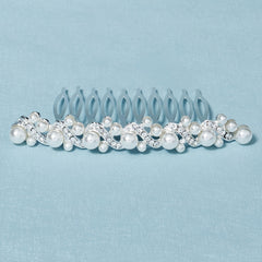 Pearl Hair Comb Silver Hairpin Tiara Wedding Birthday Cosplay