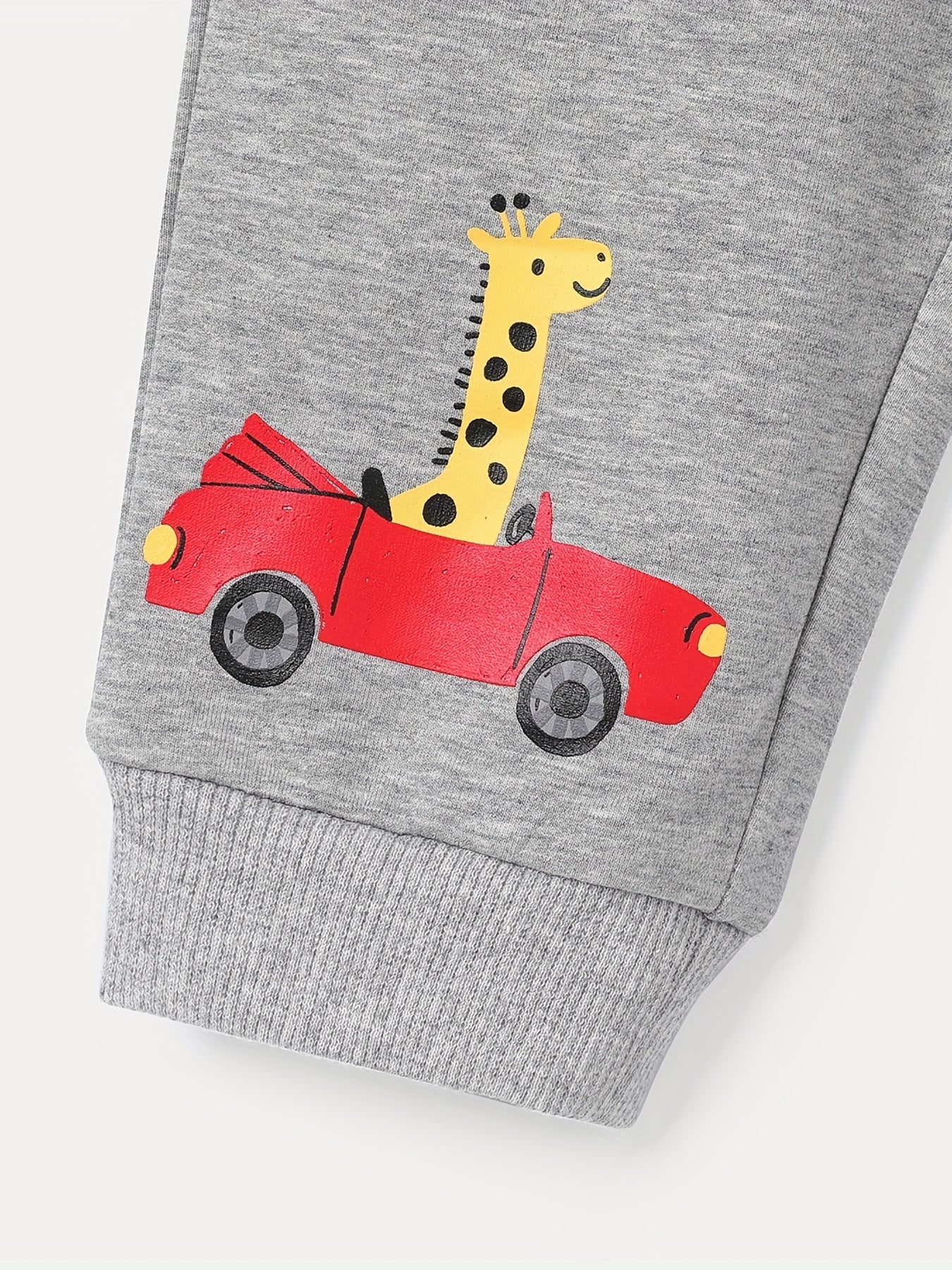 Baby Boys Letter Embroidered Sweatpants Animals Graphic Pants