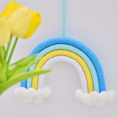 Handcrafted Rainbow Tassel Pendant Tapestry