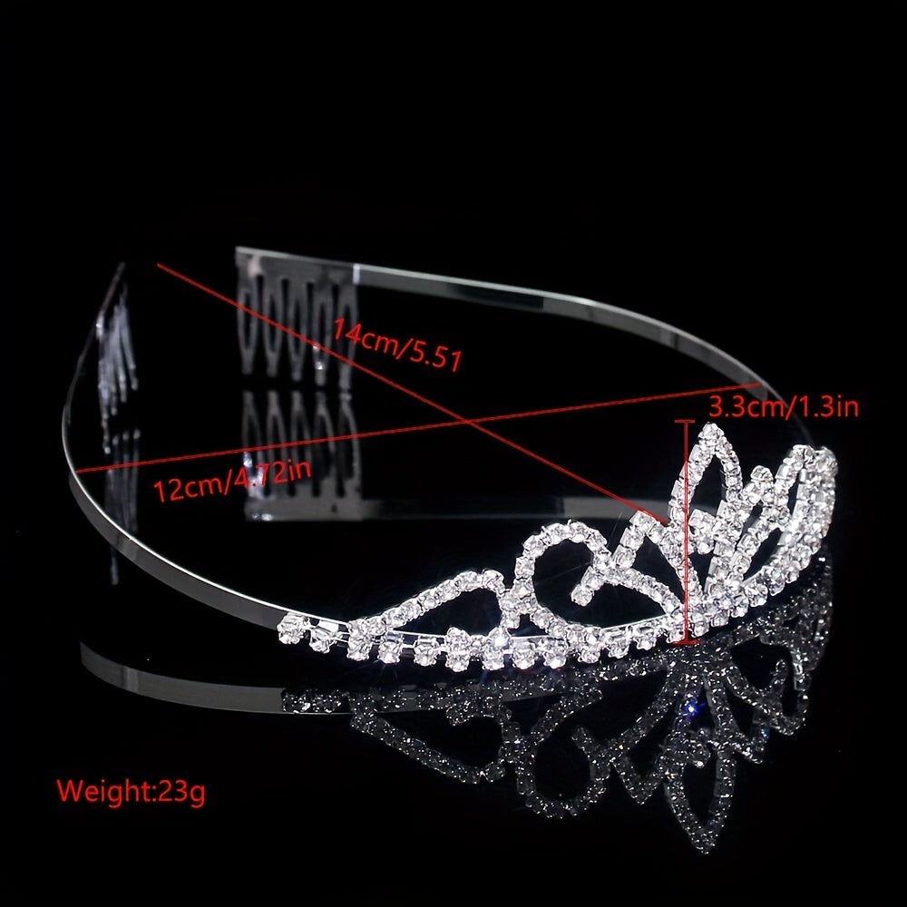 Rhinestone Headband Queen Crown Tiara Bridal Hair Accessories