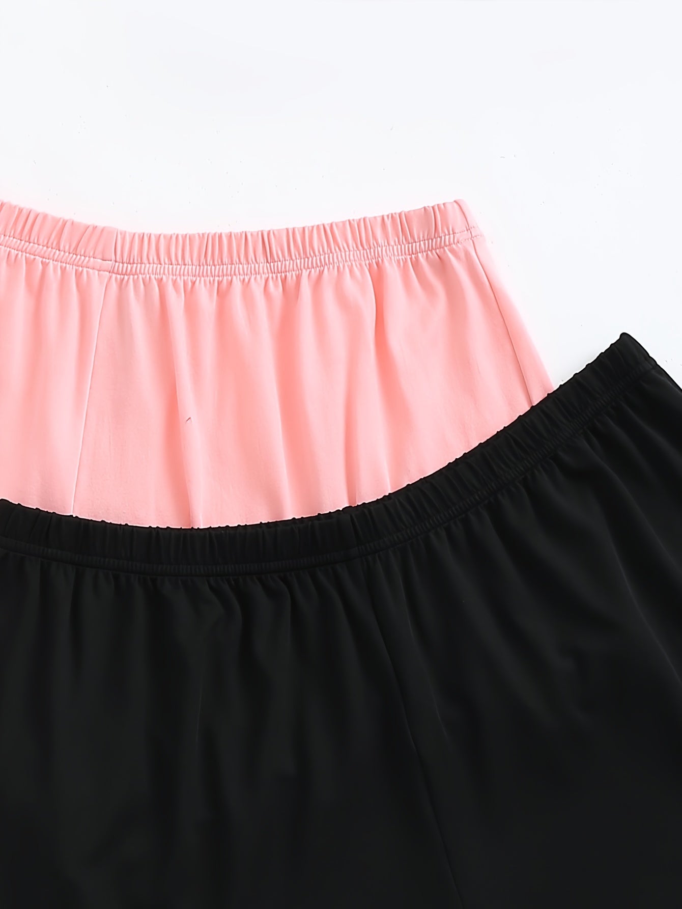 2 Pack Women's Plus Basic Sleepwear Bottoms Set Solid Ruffle Trim Elastic Lounge