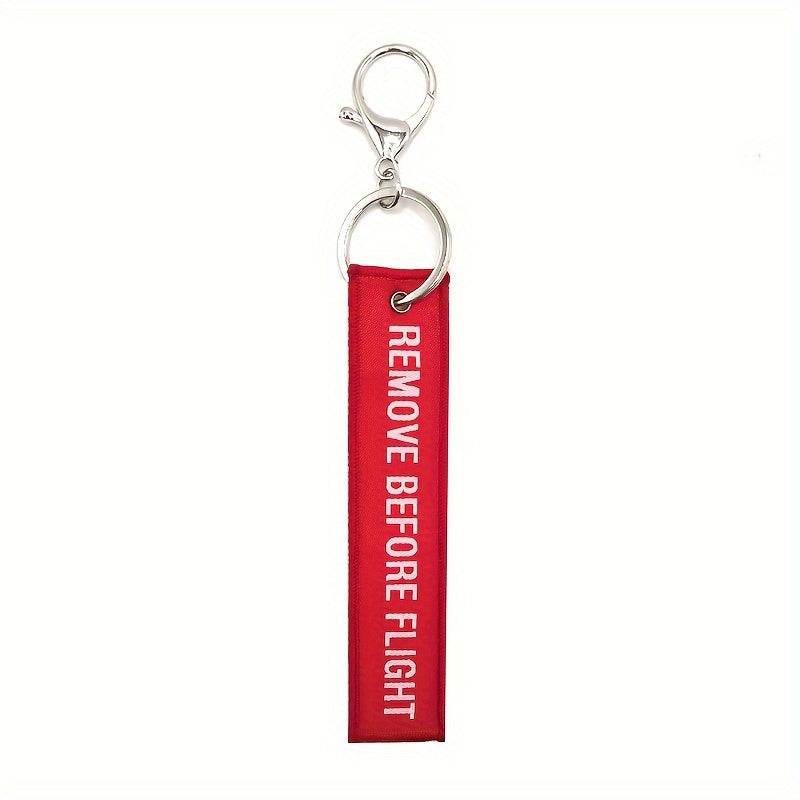 Letter Embroidery Woven Label Key Chain Pendant Backpack Hanging Key Chain