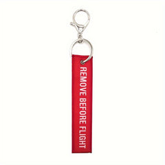 Letter Embroidery Woven Label Key Chain Pendant Backpack Hanging Key Chain