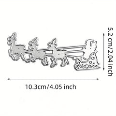 1pc Christmas Style Christmas Deer Pull Old Man Metal Cutting Dies Stencils