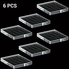 6pcs Acrylic Stamping Block Set Grid Lines DIY Scrapbook Card Making