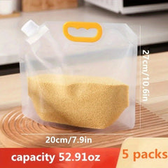 5pcs Food Storage Bag With Spout Sealed Moisture Proof Nozzle Stand Up Pouch