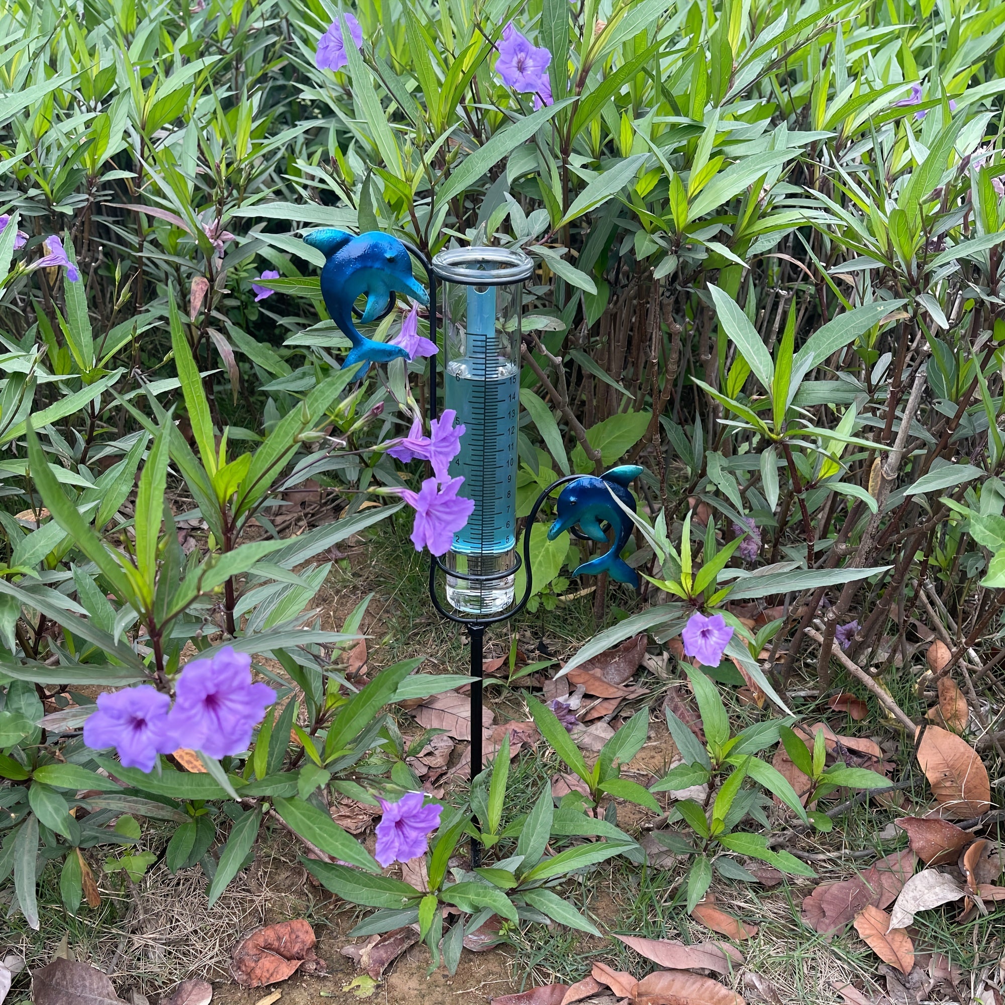 Dolphin Rain Gauge Frost Proof Outdoor Metal Frame