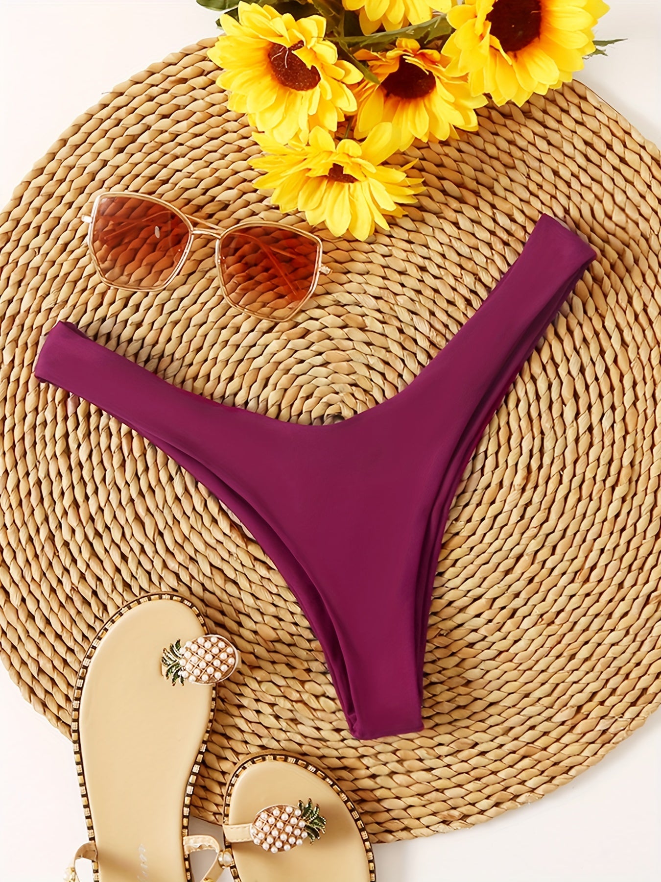 Sexy Cheeky Swimming Briefs V Shape Bikini Bottoms Women's Swimwear