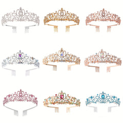 Bridal Crystal Headband Tiara With Comb For Women Rhinestone Hairband