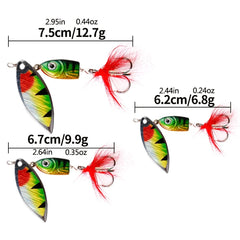 Funpesca Rotating Metal Fishing Lures Squid Artificial Bait w/ Hooks