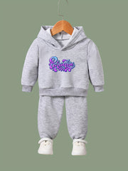 OERYUI Girls Boys Letter Print Hoodies Pants Set Spring Fall Sports Christmas