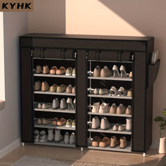 KYHK Shoe Storage Rack with Dustproof Cover, Removable Shelf - Bedroom Closet