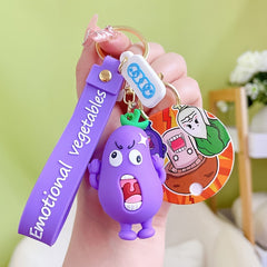 Silicone Doll Keychain Fun Vegetable Expressions