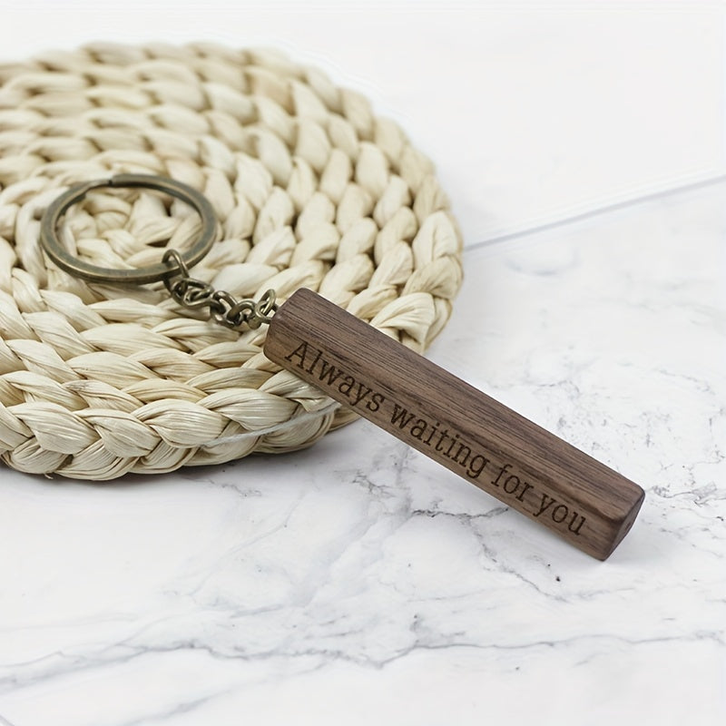 Walnut Wood Keychain Retro Hanging Key Chain Keyring Pendant Gift