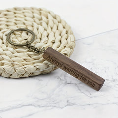 Walnut Wood Keychain Retro Hanging Key Chain Keyring Pendant Gift